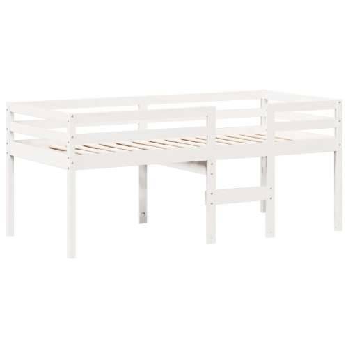 Visoki krevet s krovom bijeli 90 x 200 cm od masivne borovine - Bijela 90 x 200 cm Cijena