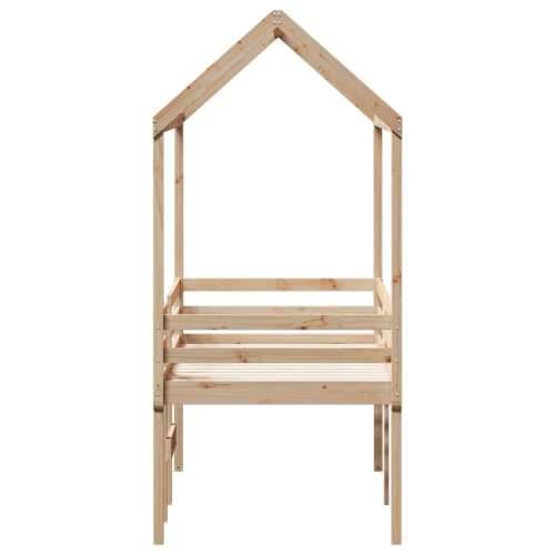Visoki krevet s krovom 90 x 190 cm od masivne borovine Prirodna 90 x 190 cm Cijena