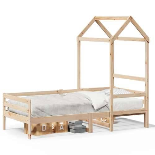 Dnevni krevet s krovom 90x200 cm od masivne borovine - Prirodna 90 x 200 cm Cijena