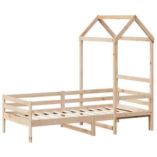 Dnevni krevet s krovom 90x200 cm od masivne borovine - Prirodna 90 x 200 cm Cijena