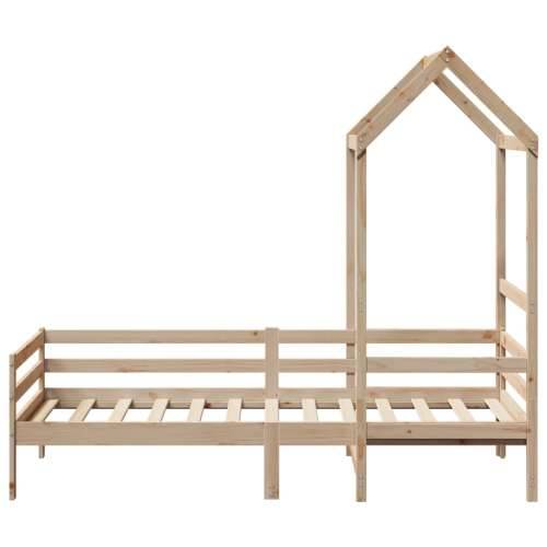 Dnevni krevet s krovom 90x200 cm od masivne borovine - Prirodna 90 x 200 cm Cijena