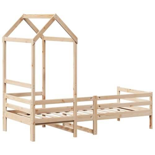 Dnevni krevet s krovom 90x200 cm od masivne borovine - Prirodna 90 x 200 cm Cijena