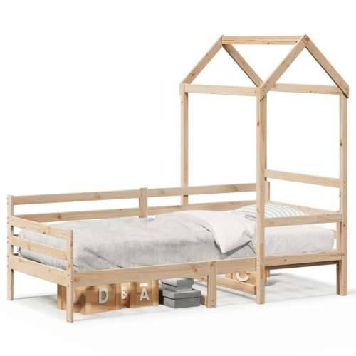 Dnevni krevet s krovom 90x200 cm od masivne borovine - Prirodna 90 x 200 cm Cijena