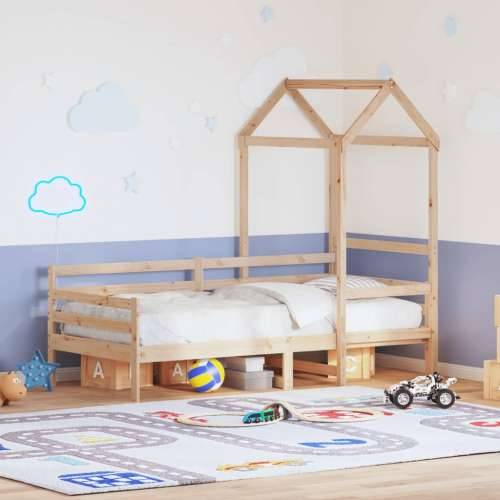Dnevni krevet s krovom 90x200 cm od masivne borovine - Prirodna 90 x 200 cm Cijena