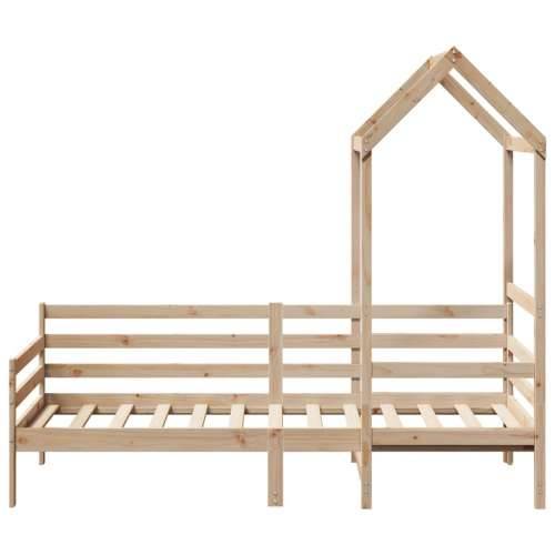 Dnevni krevet s krovom 90x200 cm od masivne borovine - Prirodna 90 x 200 cm Cijena