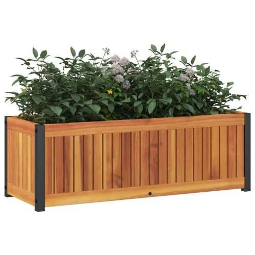 Vrtna sadilica 80 x 30 x 27,5 cm masivno bagremovo drvo i čelik - 80 x 30 x 27.5 cm 1 Cijena