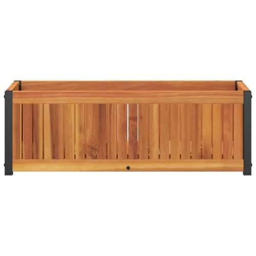 Vrtna sadilica 80 x 30 x 27,5 cm masivno bagremovo drvo i čelik - 80 x 30 x 27.5 cm 1 Cijena