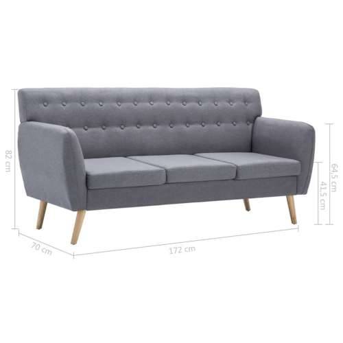 Trosjed presvučen tkaninom 172 x 70 x 82 cm svjetlosivi - Svjetlosiva Cijena