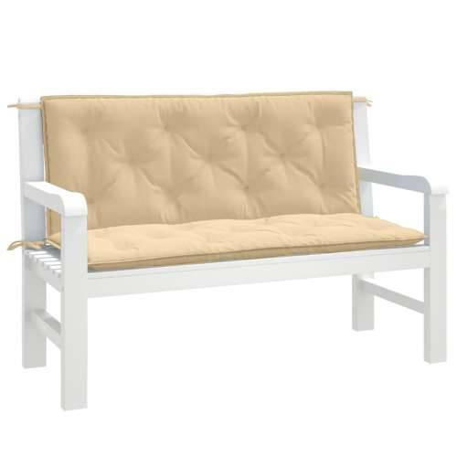 Jastuci za vrtnu klupu 2 kom svjetlosivi 120x50x7 cm tkanina prošarana bež 120 x 50 x 7 cm 1 Cijena