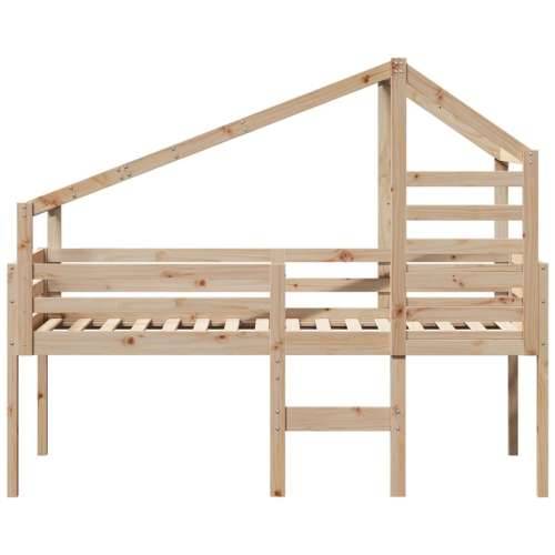 Visoki krevet s krovom 90 x 200 cm od masivne borovine - Prirodna 90 x 200 cm Cijena