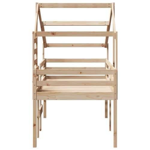 Visoki krevet s krovom 90 x 200 cm od masivne borovine - Prirodna 90 x 200 cm Cijena