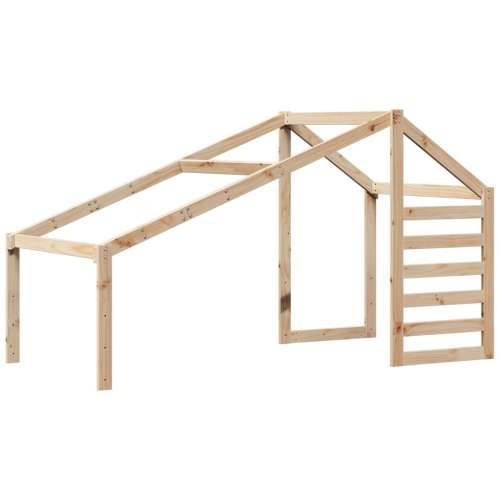 Visoki krevet s krovom 90 x 200 cm od masivne borovine - Prirodna 90 x 200 cm Cijena