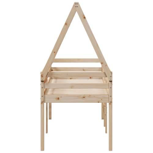 Visoki krevet s krovom 90 x 200 cm od masivne borovine - Prirodna 90 x 200 cm Cijena