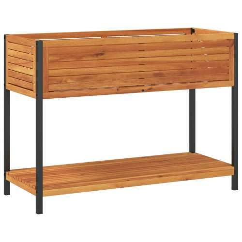 Vrtna sadilica s policom 110 x 45 x 80 cm masivno drvo i čelik - 110 x 45 x 80 cm 1 Cijena