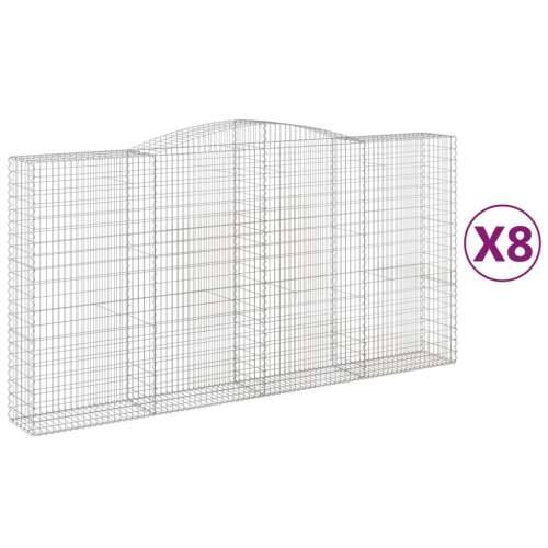 Lučne gabionske košare 8 kom 400x50x200/220cm pocinčano željezo - 400 x 50 x 200/220 cm 8 Cijena