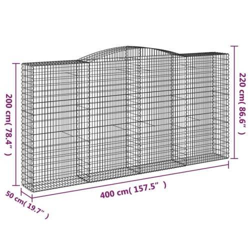 Lučne gabionske košare 8 kom 400x50x200/220cm pocinčano željezo - 400 x 50 x 200/220 cm 8 Cijena