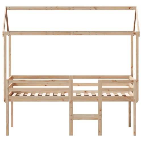 Visoki krevet s krovom 90 x 200 cm od masivne borovine - Prirodna 90 x 200 cm Cijena