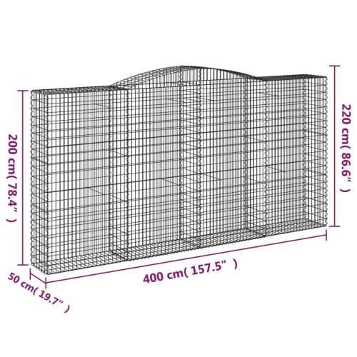 Lučne gabionske košare 7 kom 400x50x200/220cm pocinčano željezo - 400 x 50 x 200/220 cm 7 Cijena