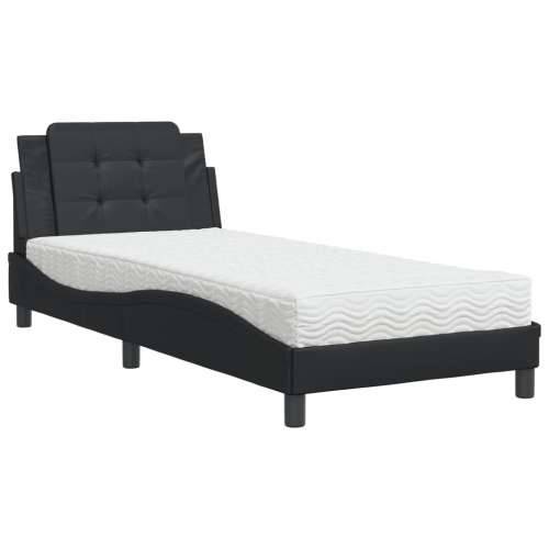 Krevet s madracem crni 100 x 200 cm od umjetne kože Crna 100 x 200 cm Cijena