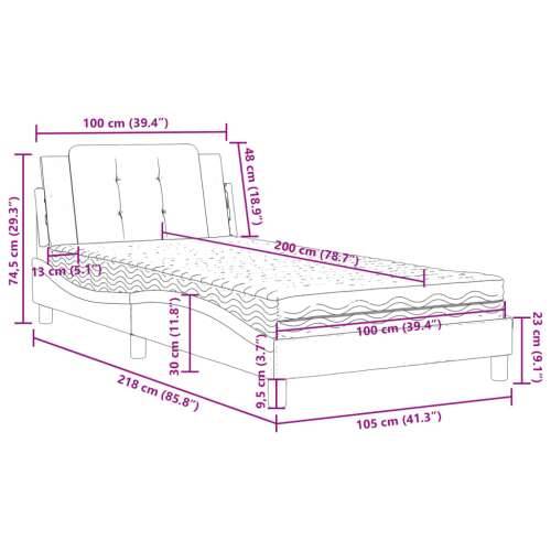 Krevet s madracem crni 100 x 200 cm od umjetne kože Crna 100 x 200 cm Cijena