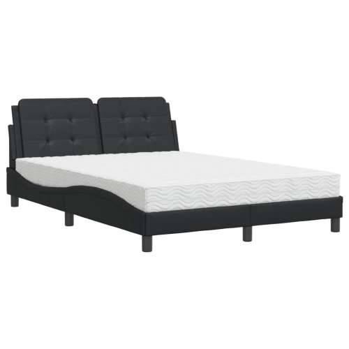 Krevet s madracem crni 140 x 200 cm od umjetne kože - Crna 140 x 200 cm Cijena