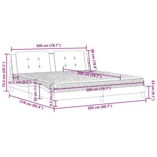 Krevet s madracem bijeli-crni 200 x 200 cm od umjetne kože - Bijela i crna 200 x 200 cm Cijena