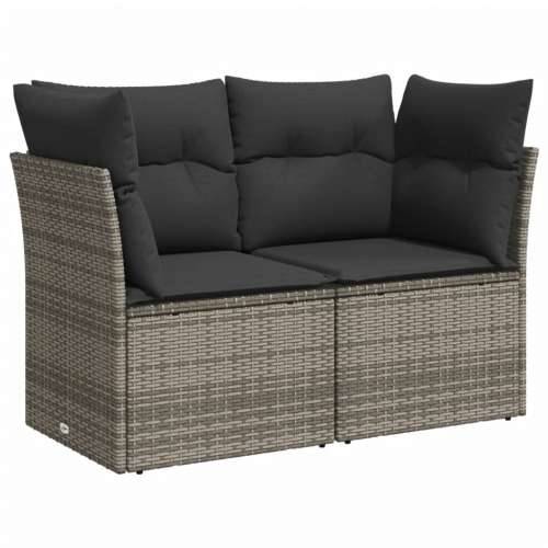 Vrtna garnitura - 8-dijelni set vrtnih sofa od poliratana s jastucima sivi - Siva bez spremišta 7 Cijena