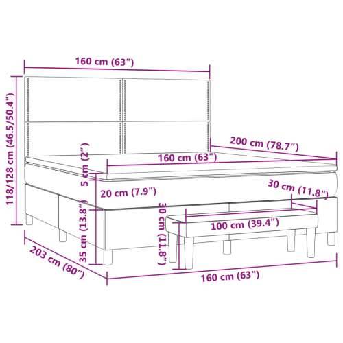 Krevet s oprugama i madracem tamnozeleni 160x200 cm baršunasti - Tamnozelena 160 x 200 cm Obično s čavlima Cijena