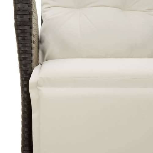 Vrtna garnitura - 7-dijelni vrtni blagovaonski set s jastucima crni od poliratana - Crna i krem 150 x 90 x 75 cm Sa naslonom za  Cijena