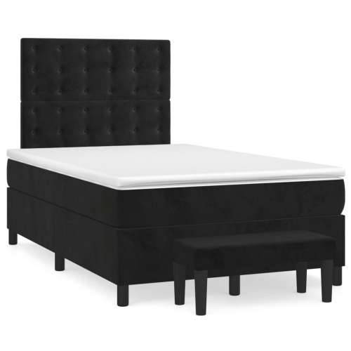 Krevet box spring s madracem crni 120 x 190 cm baršunasti - Crna 120 x 190 cm gumbi Cijena