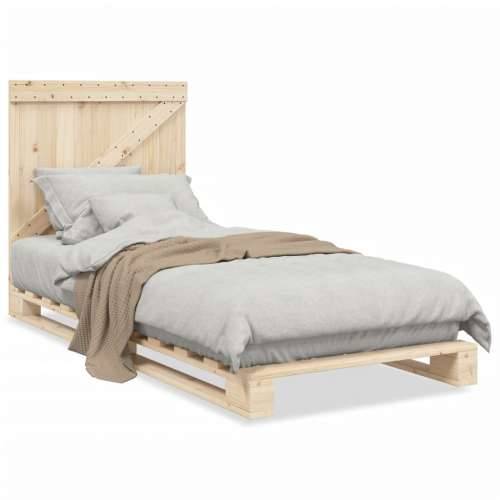 Okvir kreveta s uzglavljem 90 x 200 cm od masivne borovine - Prirodna 90 x 200 cm Ne with triangle headboard Cijena