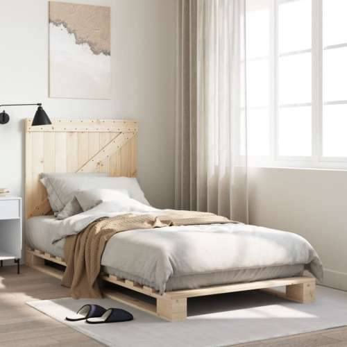 Okvir kreveta s uzglavljem 90 x 200 cm od masivne borovine - Prirodna 90 x 200 cm Ne with triangle headboard Cijena