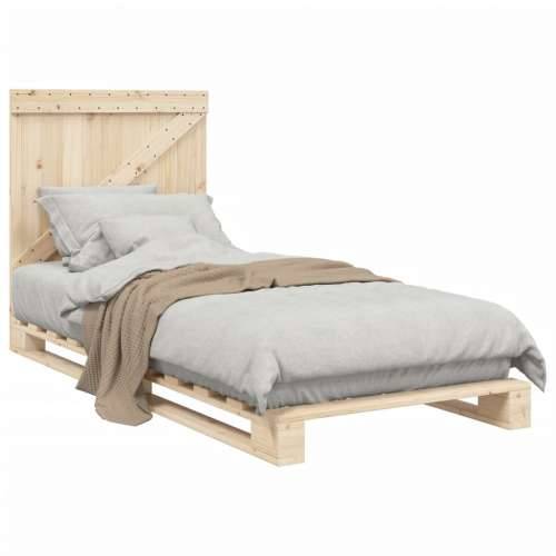 Okvir kreveta s uzglavljem 90 x 200 cm od masivne borovine - Prirodna 90 x 200 cm Ne with triangle headboard Cijena
