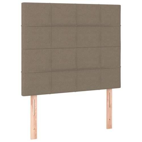 Krevet s oprugama i madracem smeđesivi 90x190 cm od tkanine - Sivo-smeđa 90 x 190 cm Blok s kvadratima Cijena