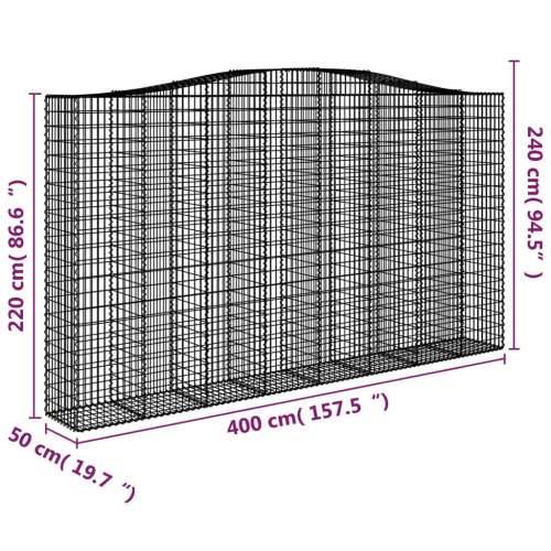 Lučne gabionske košare 7 kom 400x50x220/240cm pocinčano željezo - 400 x 50 x 220/240 cm 7 Cijena