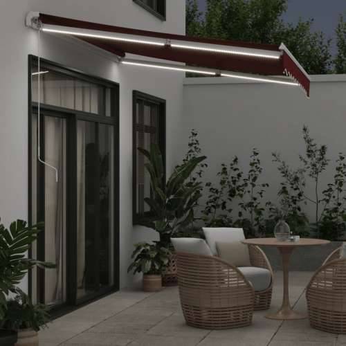 Tenda na ručno uvlačenje s LED bordo 300 x 250 cm - boja burgundca i bijela 300 x 250 cm 1 Cijena