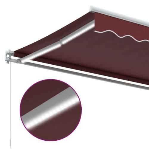 Tenda na ručno uvlačenje s LED bordo 450 x 300 cm - boja burgundca i bijela 450 x 300 cm 1 Cijena