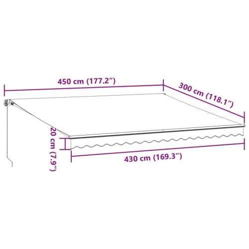 Tenda na ručno uvlačenje s LED bordo 450 x 300 cm - boja burgundca i bijela 450 x 300 cm 1 Cijena