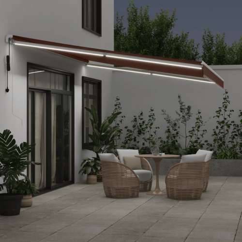 Tenda na automatsko uvlačenje s LED smeđa 500x300 cm - Smeđa i bijela 500 x 300 cm 1 Cijena