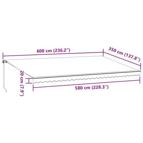 Tenda na ručno uvlačenje smeđa 600 x 350 cm - Smeđa i bijela 600 x 350 cm 1 Cijena