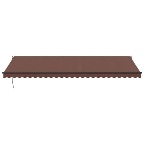 Tenda na ručno uvlačenje s LED svjetlima smeđa 600x350 cm - Smeđa 600 x 350 cm 1 Cijena