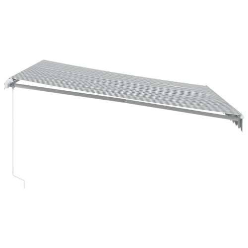 Tenda na ručno uvlačenje s LED antracit i bijela 400 x 300 cm - Antracit i bijela 400 x 300 cm 1 Cijena