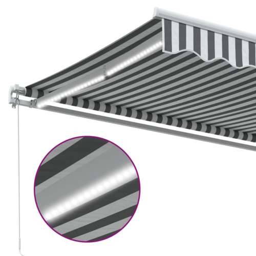 Tenda na ručno uvlačenje s LED antracit i bijela 400 x 300 cm - Antracit i bijela 400 x 300 cm 1 Cijena