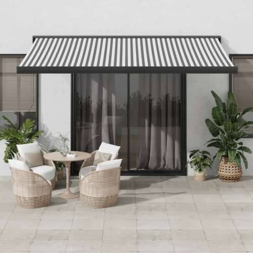 Tenda na uvlačenje antracit-bijela 4,5x3 m tkanina i aluminij - Antracit i crna 450 x 300 cm 1 Cijena