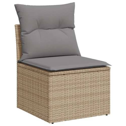 5-dijelni vrtni set sofa s jastucima bež od poliratana - bež i siva bez spremišta 1 Cijena