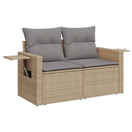 5-dijelni vrtni set sofa s jastucima bež od poliratana - bež i siva bez spremišta 1 Cijena