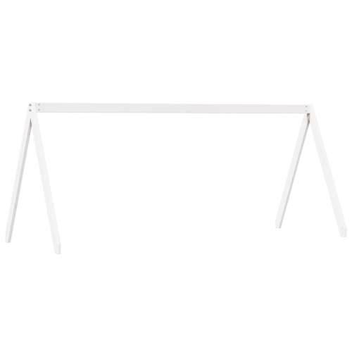 Krevet na kat s ljestvama i krovom bijeli 90x200 cm od borovine - Bijela 90 x 200 cm Cijena
