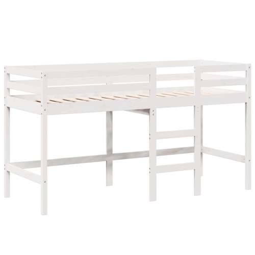 Krevet na kat s ljestvama i krovom bijeli 80x200 cm od borovine - Bijela 80 x 200 cm Cijena