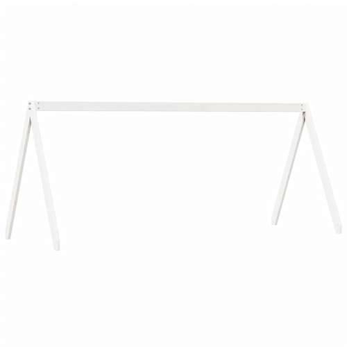 Krevet na kat s ljestvama i krovom bijeli 80x200 cm od borovine - Bijela 80 x 200 cm Cijena