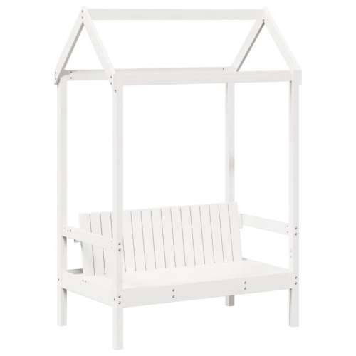 Set dnevnog kreveta i klupe s krovom bijeli 90x200 cm borovina - Bijela 90 x 200 cm Cijena